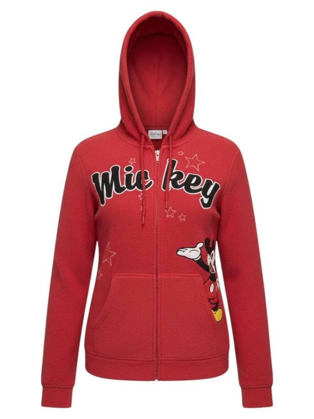 Disney Womens Red Mickey Mouse Full-Zip Hoodie L